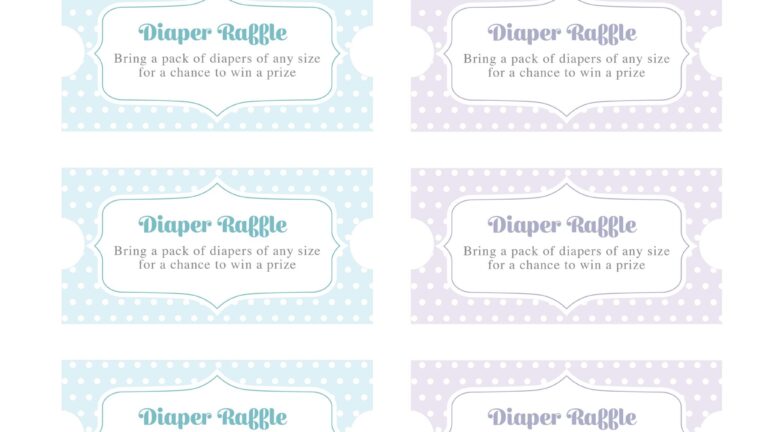 Free Diaper Raffle Tickets Printable