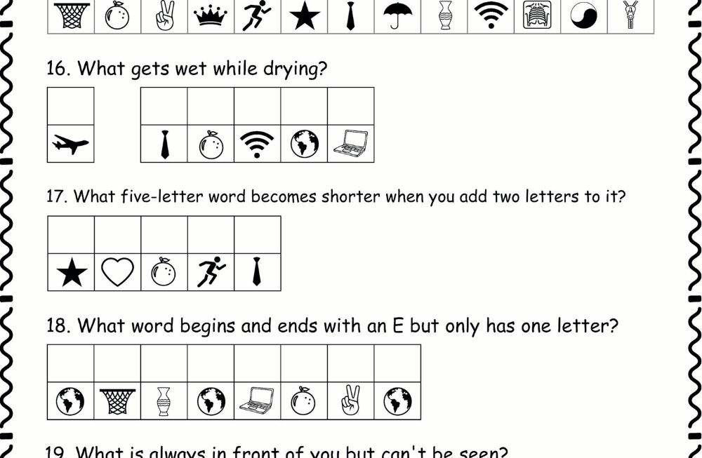 Free Fun Learning Printable Fun Riddles Code Breaker English