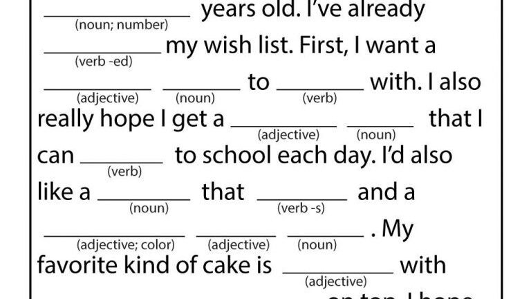 Free Printable Birthday Mad Libs Printable Mad Libs