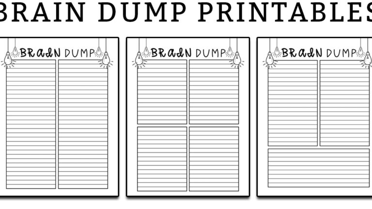 Free Printable Brain Dump Template Printable Templates