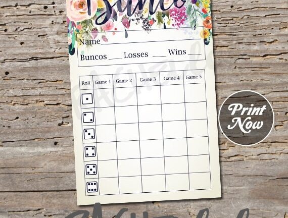 Free Printable Bunco Score Sheets Spring