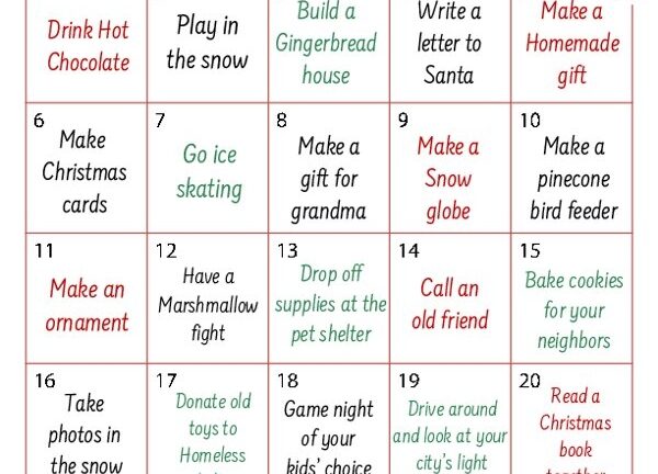 Free Printable Christmas Advent Calendar