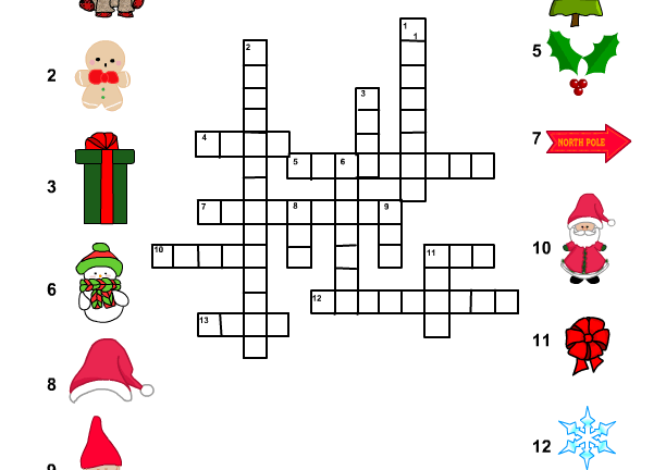Free Printable Christmas Crossword Puzzle