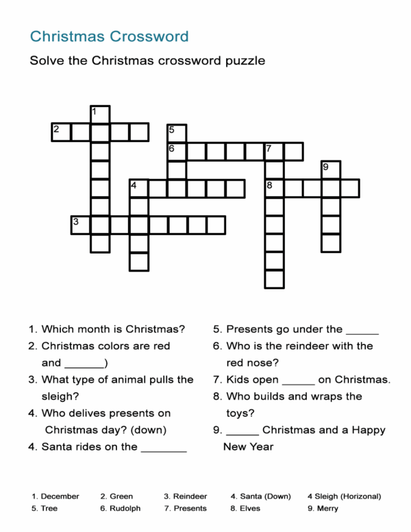 Free Printable Christmas Crossword Puzzles