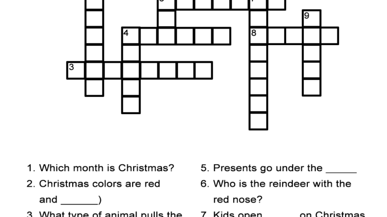 Free Printable Christmas Crossword Puzzles For Adults Free Printable