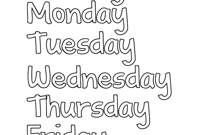 Free Printable Days Of The Week Coloring Pages