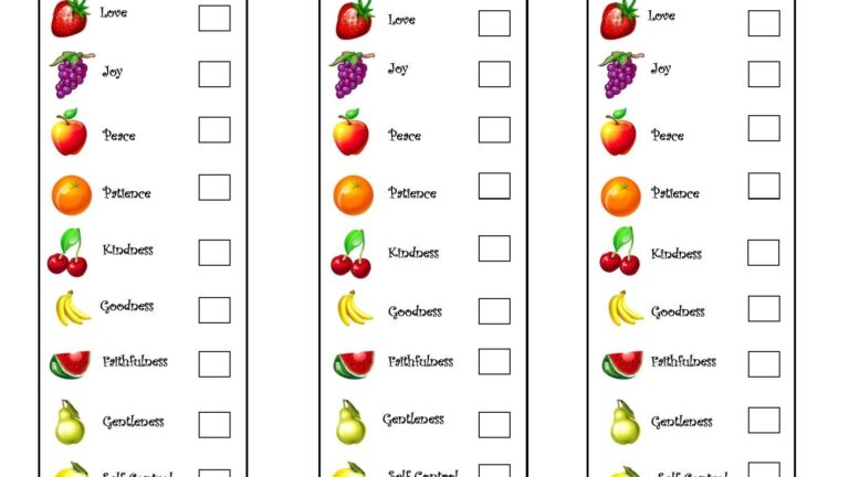 FREE Printable Fruit Of The Spirit Bookmarks Printable Bookmarks
