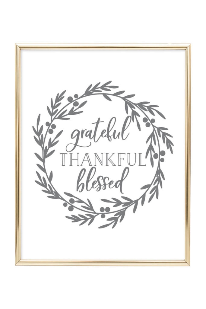Free Printable Grateful Thankful Blessed