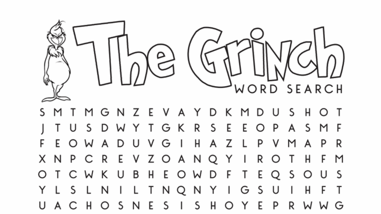 Free Printable Grinch Word Search Grinch Free Printables Words