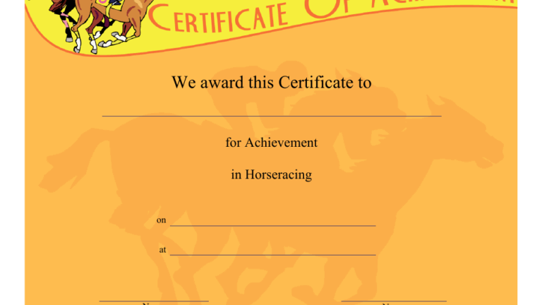 Free Printable Horse Riding Certificates