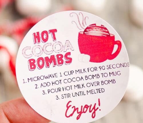 Free Printable Hot Cocoa Bomb Tags