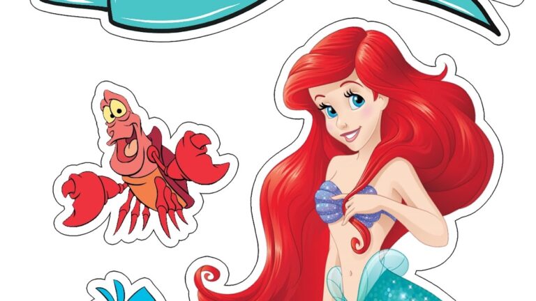Free Printable Little Mermaid Cake Topper Printable