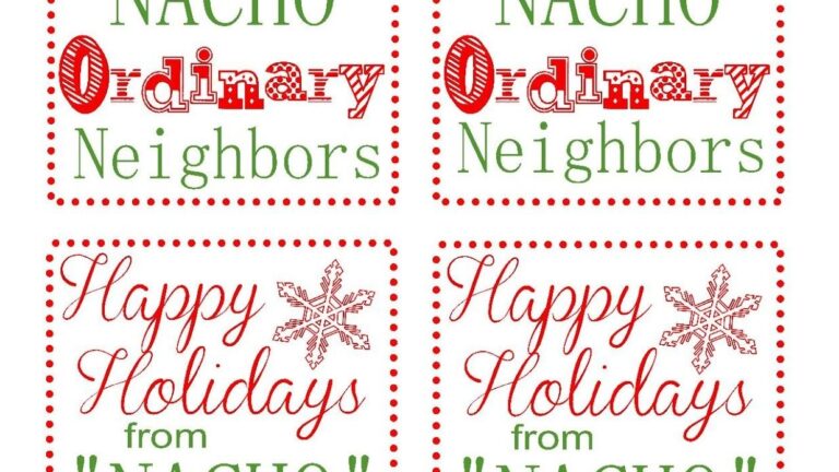 Free Printable Neighbor Gift Tags