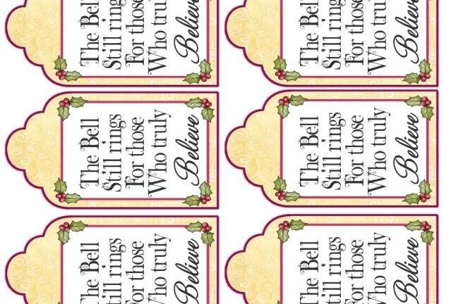 Free Printable Polar Express Bell Tags Printable Word Searches