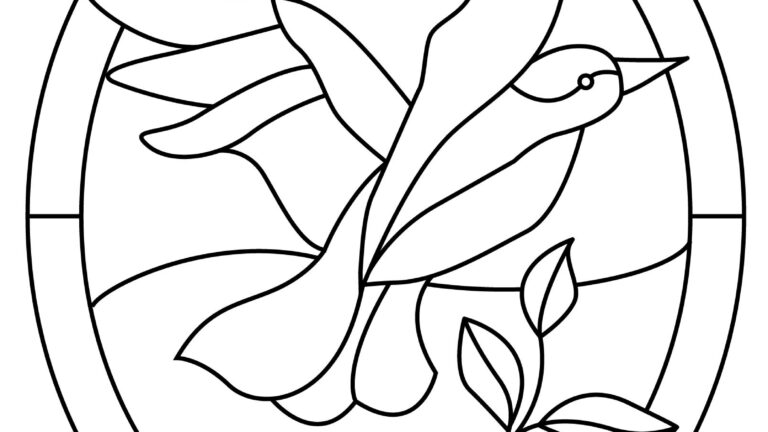 Free Printable Stained Glass Hummingbird Patterns Templates Online