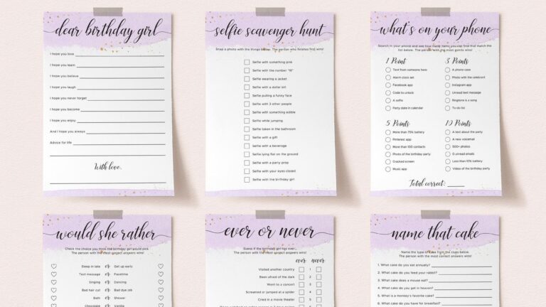 Free Printable Sweet 16 Party Games Calendar Printables