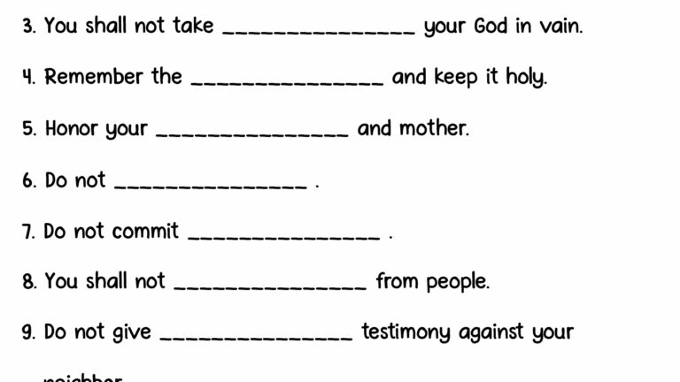 Free Printable Ten Commandments Worksheets Free Printable Templates
