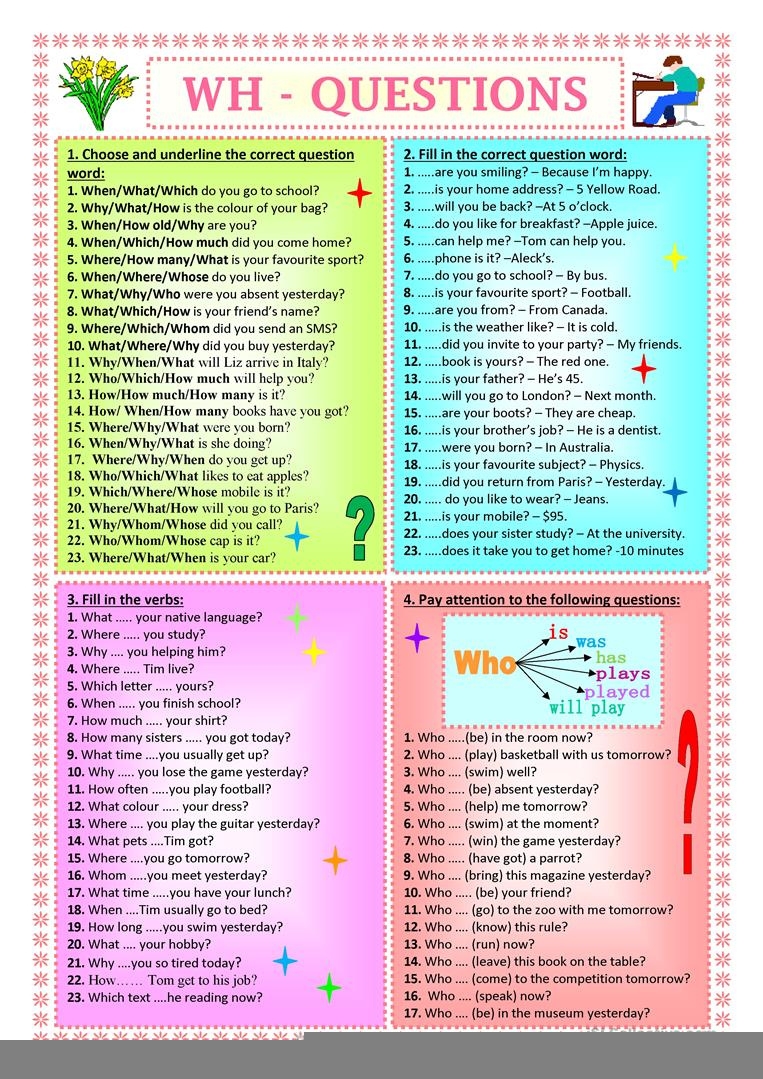 Free Printable Wh Questions Worksheets Printable Worksheets