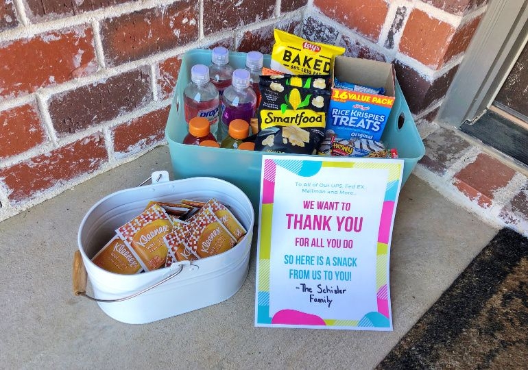 Front Porch Delivery Driver Thank You Printable