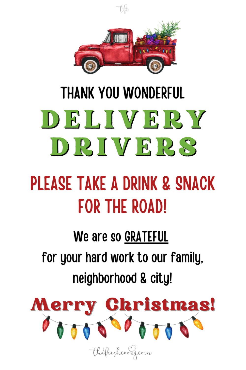 Front Porch Delivery Driver Thank You Printable Printable And