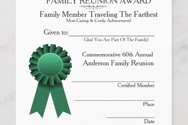 Fun Family Reunion Games Family Reunion Awards Family Reunion