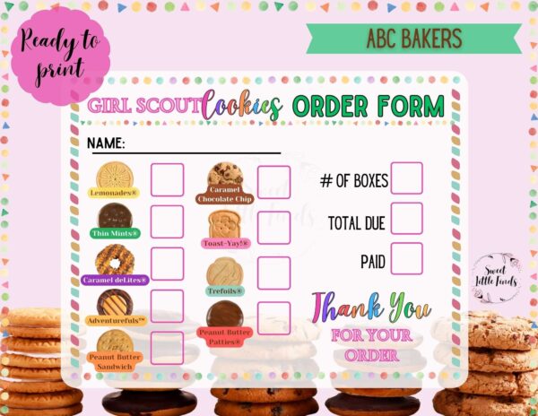 Girl Scout Cookie Form 2025 Printable