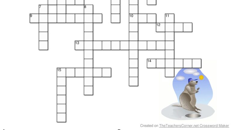 Groundhog Day Crossword Puzzles Printable Emma Crossword Puzzles