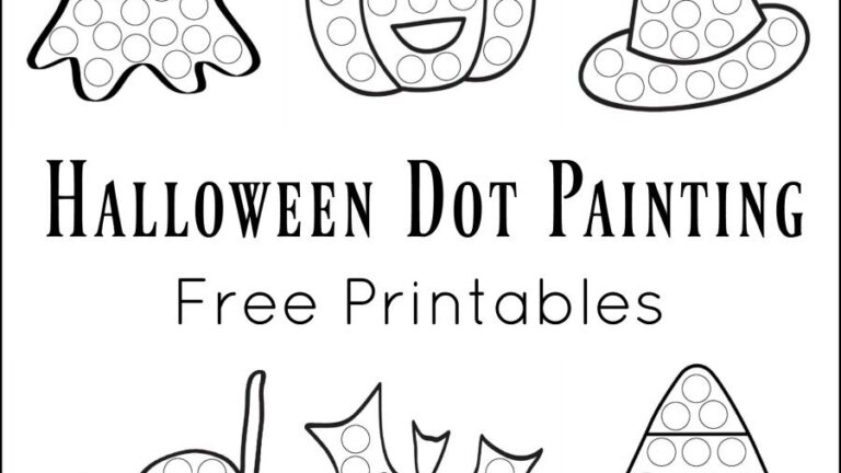 Halloween Dot Painting Free Printables Halloween Preschool