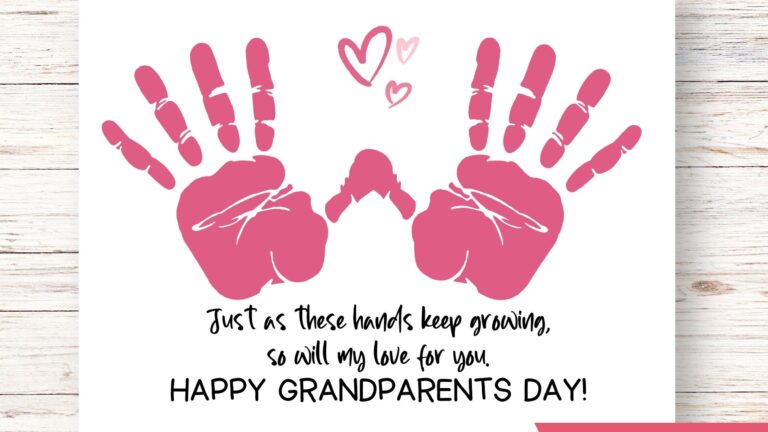 Happy Grandparents Day 2024 Handprint Art Card Keepsake Grandparents