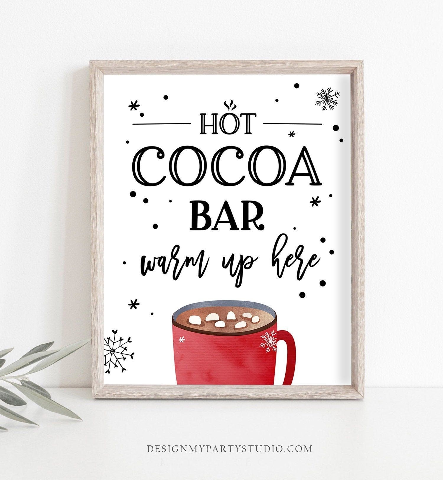 Hot Chocoa Bar Sign Printable Hot Chocolate Bar Sign Cookies Cocoa