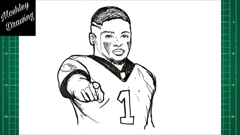 How To Draw Jalen Hurts NFL Player YouTube