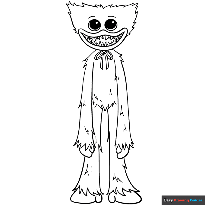Huggy Wuggy Coloring Page Easy Drawing Guides