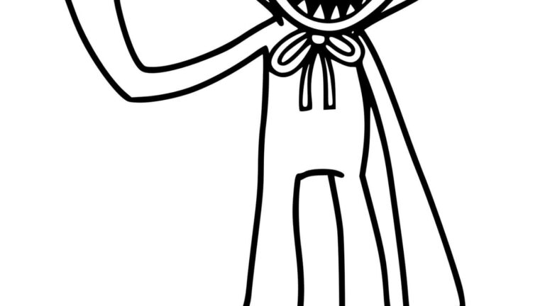 Huggy Wuggy Coloring Page Printable