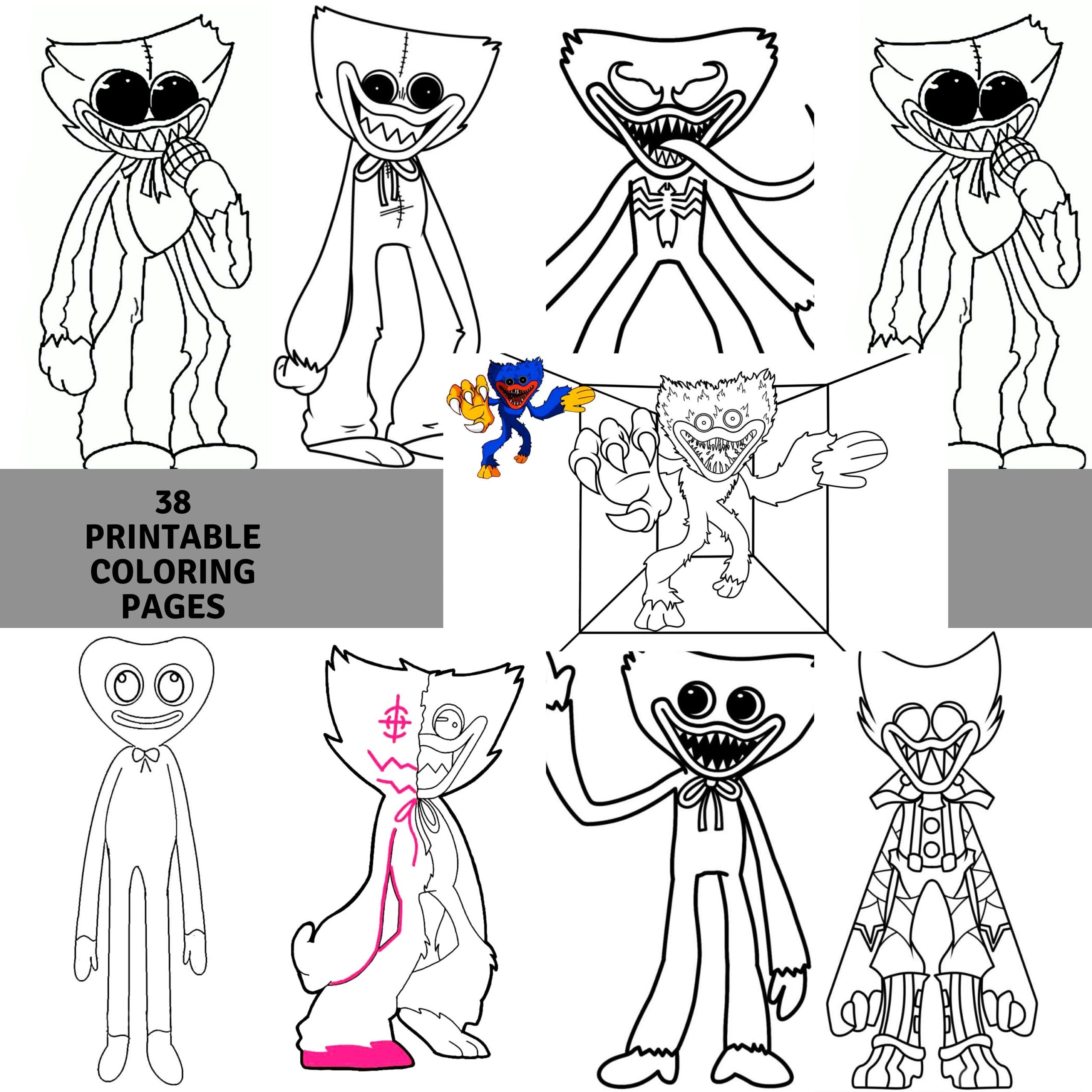 Huggy Wuggy Printable Coloring Pages