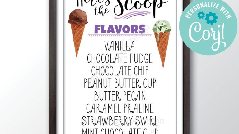Ice Cream Bar Sign Printable Printable Word Searches