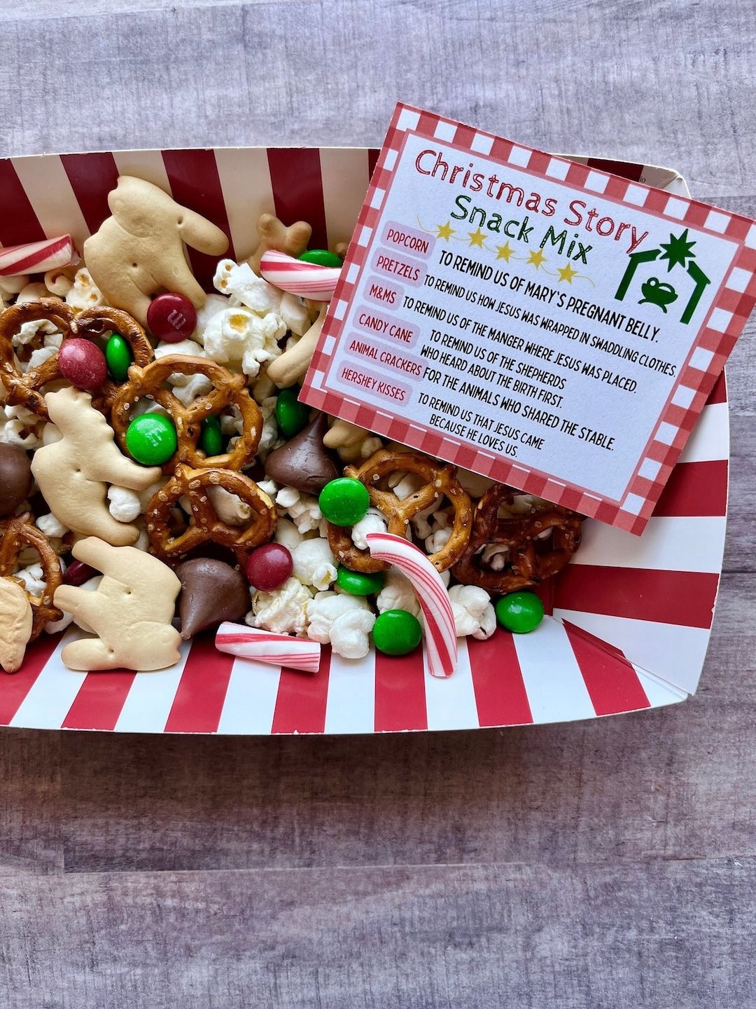 INSTANT DOWNLOAD Christmas Story Printables Snack Mix Nativity Legend