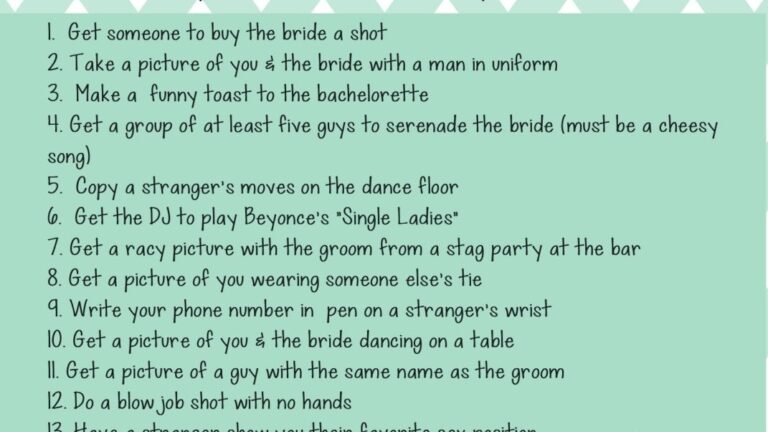 INSTANT DOWNLOAD Printable Bachelorette Scavenger Hunt Game