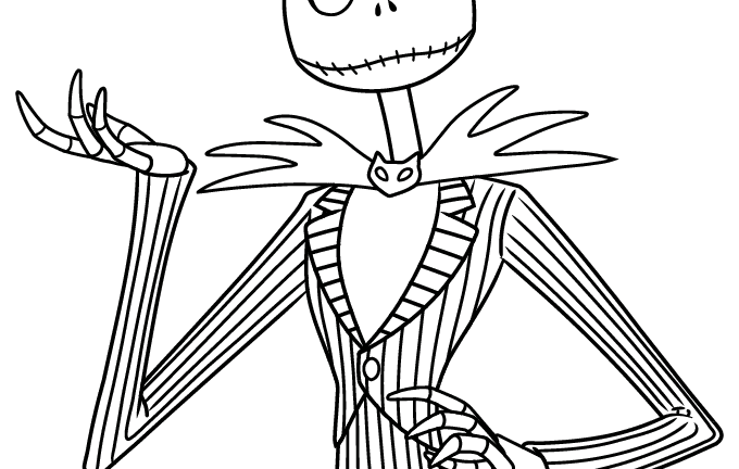 Jack Skellington Coloring Page Easy Drawing Guides