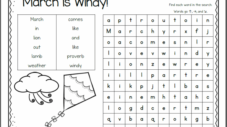 March Word Search Free Printable Printable Word Search
