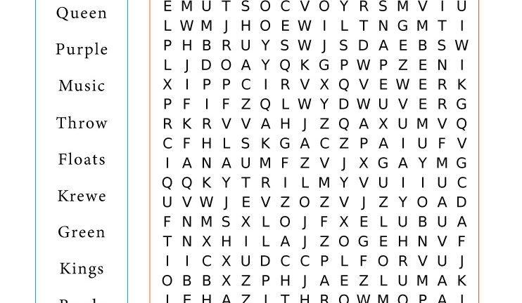 Mardi Gras Word Search Printable Word Search Maker