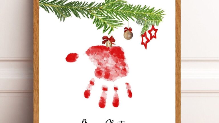Merry Christmas Handprint Art Christmas Gift Handprint Poem Etsy