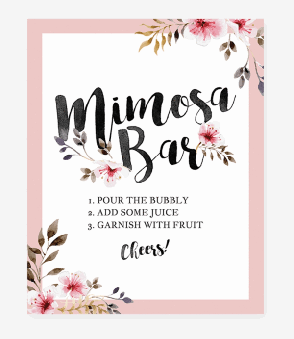 Mimosa Bar Sign Free Printable