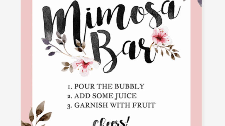 Mimosa Bar Sign Free Printable