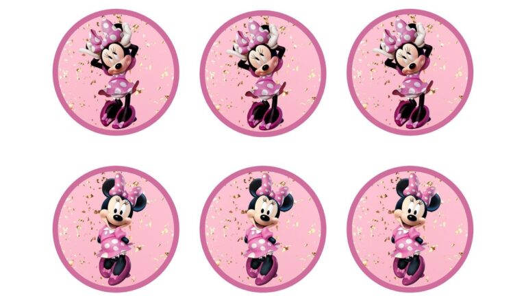 Minnie Mouse Toppers Pink Minnie Mouse Cupcake Toppers Minnie Mouse
