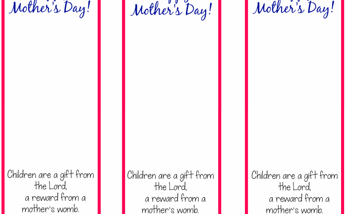 Mother S Day Bookmarks Printable Free