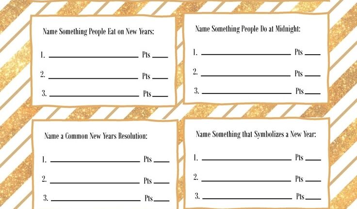 New Years Eve Family Feud Party Game Free Printable New Years Eve