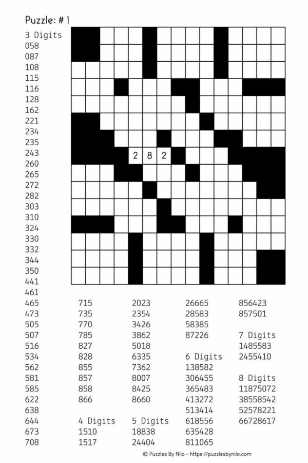 Fill In Puzzles Printable Free