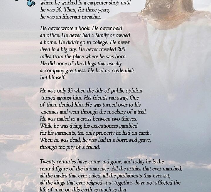 One Solitary Life Poem Printable