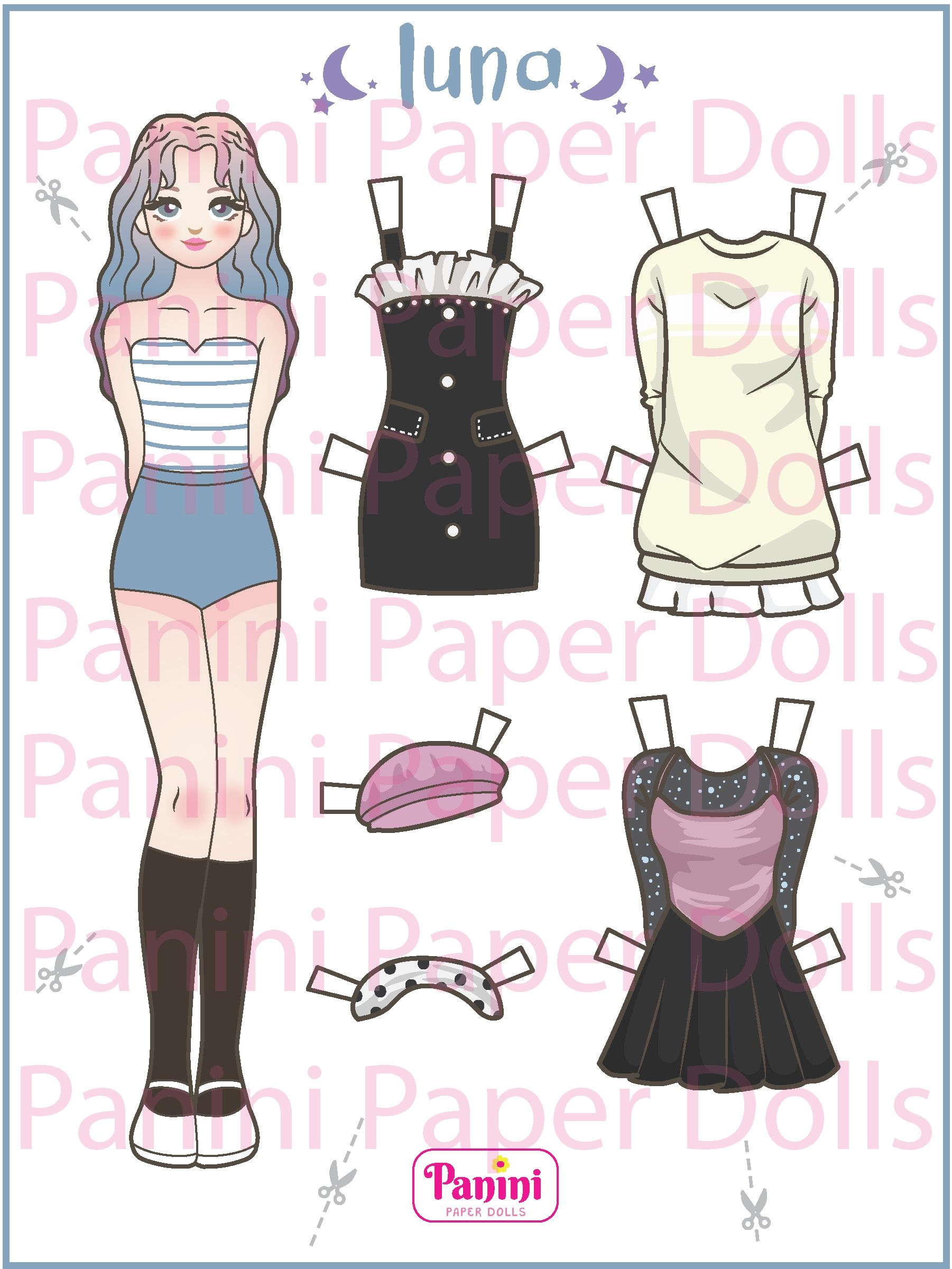 Pin On Panini Paper Doll Dress Up Set 1 