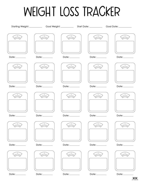 Weight Loss Tracker Printable Pdf Free Download